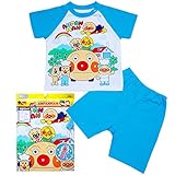 アンパンマン アンパンマン号 パン工場 半袖パジャマ ANPANMAN 男の子 女の子 j-sa2660 90cm サックス