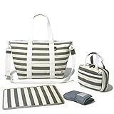 [ルートート]ROOTOTE マミールー マザーズバック コットン素材のボーダーバック3点セット 3.Ivory