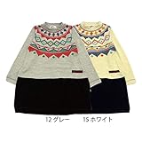 【SiShuNon/Kiccoly】横編風プリントワンピース キッコリー 横編風 プリント ワンピース 110 12 グレー