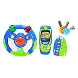 FunsLane Musical Steering Wheel Cell Phone and Key Toy Set for Baby [並行輸入品]