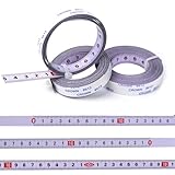 TerraShine テープメジャー 3個 テープ シール 自己粘着性メジャーテープ 巻き尺 テープ シール 身長計 貼れる 目盛が見やすい 正 逆目盛 分け目盛 裁縫用 大工仕事用 （1m）