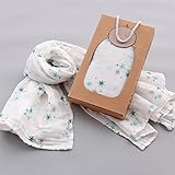 2重モスリンコットン おくるみ ブランケット 膝掛け 授乳ケープ プレイマット スター