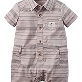 カーターズ Carter's ロンパース 半袖 綿100% Striped Cargo Romper NB (50-55cm) [並行輸入品]