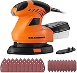 サンダー デルタサンダー 200W/12000RPM 360°回転が可能 低振動 高集塵 サンドペーパー20枚付き コーナーサンダー DIY