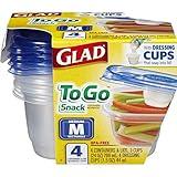 Glad Food Storage Containers - To Go Snack Containers - 24 Ounce - 4 Count [並行輸入品]