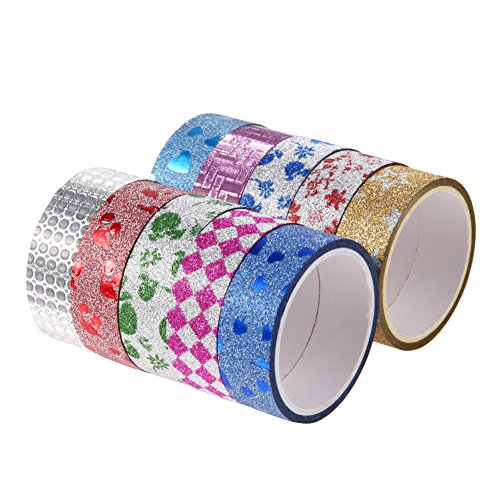 Demiawaking マスキングテープ 和紙テープ 可愛い柄 虹 キラキラ 繰り返し貼り付け Diy 装飾 10ロール入り 文具百貨