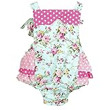 Junda　ベビー服　春夏　はいはい　ロンパース＋ヘッドバンド　出産祝い　女の子　吸汗 綿　花柄