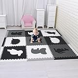han-mm子供のフォームマットNon Toxicクロールマットタイル再生パズルマットwith Softer Thicker EVAフォームマットfor Kids Room Decor Large M