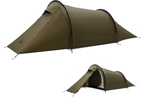TOMOUNT ソロテント トンネルテント 軽量テント 登山 20Dナイロン PU3000mm 2ルームテント インナー付き コンパクト 組立簡単 徒歩 ハイキング アウトドア キャンプ WASP-TENT