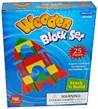 [フルベース]Full Base Stack 'n Build 25Piece Wooden Block Set 1628 [並行輸入品]