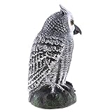 Perfk 置物　フクロウ　案山子　庭　ガーデン　装飾　発光可能　デコイ　作物保護　現実的　