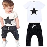 Chinatera 2pcsキッズベビー男の子夏衣装セット星Tシャツトップ+ハーレムパンツ