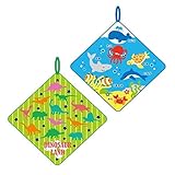 ループタオル ハンドタオル タオル子供ハンカチ ループ付き タオル 抗菌防臭加工 2枚組 fo-500h 男の子セットNo.03