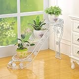 アイロンフラワーラックマルチレイヤー植木鉢屋内・屋外リビングルームバルコニーハイヒールの靴型フラワーラック ( Color : White )
