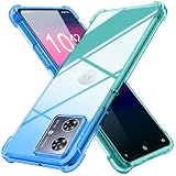 Moto G64 5G 用 Moto G64y 5G 用 ケース クリア 薄型 グラデーション色 軽量 tpu 耐衝撃 スマホケース 透明 米軍MIL規格取得 おしゃれ 黄変防止防塵一体型 人気 モトローラ モト G64 5G 用 携帯カバー ブルー/緑 MD-SXJB-68-06