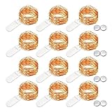 TOOGOO ( R )文字列ライト、12のセットMini 30 LED超明るい暖かいホワイトワイヤロープライト電池式on 9.8 Ftロング銅色超薄型文字列銅ワイヤforホーム寝室パーティーwedd