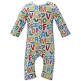 天竺 カラフル英字 ロンパース はらぺこあおむし THE WORLD OF ERIC CARLE fo-eh4473 60cm グレー