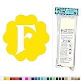 花で文字F初期 – Fun Kids女の子ベビー部屋 – ビニールステッカーデカール壁アート装飾 イエロー 061116W5351_Yellow