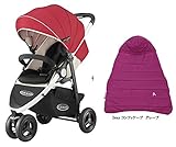 GRACO (グレコ) 3輪ベビーカー シティトレック レッドRD + 3wayコンフィケープ グレープ セット！