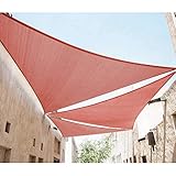 SUNNY GUARD日除けシェードセイル三角 UVカットオーニング 3*3*3m レッド【3年間の安心保証】