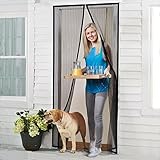 Homitt Magnetic Screen Door with Heavy Duty Mesh Curtain and Full Frame Velcro Fits Door Size up to 