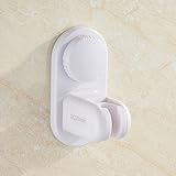 (White) - BQTime Shower Head Holder 5 Mode Angle Adjustable, Super Power Vacuum Suction Cup Handheld