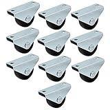 uxcell キャスター 車輪 プレート式 メタル PP 2マウントホール 10個入り