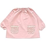 よつば洋品店オリジナル 小花柄ポケット長袖スモック (100/ピンク) 【QO-YY284】