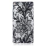 UNEXTATI Huawei P8 対応 ケース 衝撃吸収 高品質 TPU ハード カバー 超薄型 液晶保護 脱着簡単 Huawei P8用 Cover (ブラック #3)