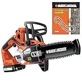 ブラックアンドデッカー(BLACK+DECKER) コードレスチェーンソー 18V 2.0Ah 200mm 【替刃付 限定お買い得セット】 GKC1820L2N-JPA