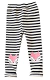 (コ-ランド) Co-land キッズレギンス 女の子パンツ 裏起毛 スパッツ 子供用 ガールズボトムス ボーダー キツネ図案 ロング 秋冬スキニー レギパン カジュアル ネイビー 7