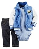 カーターズ Carter's 正規品 スタジャン+ボディスーツ+パンツ 3点セット☆水色☆9M(70-75)