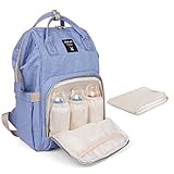 PomeloBest マザーズバッグ 大容量ママリュック ベビー用品収納 保温機能ポケット おむつ替えシート付き 出産お祝い (パープル)