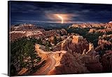 Stefan mitterwallnerプレミアムシックラップキャンバス壁アート印刷題名Lightning Over Bryce Canyon 48" x 32" 2380721_24_48x32_n