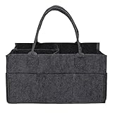 APSOONSELL おむつストッカー 軽量フェルト おもちゃ 収納 ベビー用品収納バッグ 収納力抜群 グレー