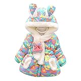 B-PING　ベビー服　女の子　赤ちゃん服　幼児　サギの耳　長袖　４サイズ　キッズ服　ロンパース カバーオール　満月/出産祝い/プレゼント　厚手 防寒 (グリーン　, 90)