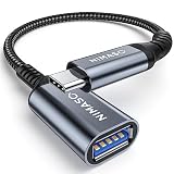 NIMASO USB C 変換 アダプタ (Type C - USB 3.0 メス) 20CM OTG ケーブル タイプC 変換コネクター (1本入り, グレー)