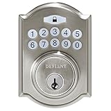 Defiant電子デッドボルト単一円柱キーレスエントリサテンニッケル