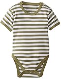 L'ovedbaby ラブドベビー 半袖ボディスーツ ロンパース9-12ヶ月用 SAGE&WHITE オーガニックコットン OR335