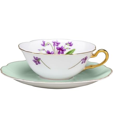 大倉陶園　すみれブーケ　ブルーブーケ　スープカップ　ダブルハンドル　花束　花 大倉陶園 すみれブーケ ブルーブーケ スープカップ ダブル