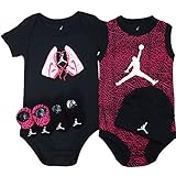 NIKE(ナイキ)エア・ジョーダン Air Jordan 女の子用ARMYパープルx黒エアジョーダン(JUMPMAN)半袖xノースリーブボディスーツ5点セット [並行輸入品]