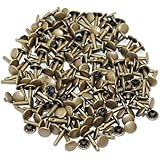 両面カシメ 大 超足長 頭9mm 足14.5mm アンティークゴールド 100個セット