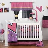 One Grace Place Sassy Shaylee Infant Crib Bedding Set, Black/Pink/Purple by One Grace Place [並行輸入品]