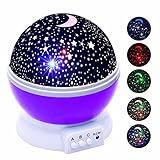夜間照明ランプ、Fosa 4 LEDビーズ9ライト色変更と360度ロマンチック回転Sky Moon &コスモスカバープロジェクタ夜間照明for Kids寝室、Bestベビーギフト、クリスマスギフト パ