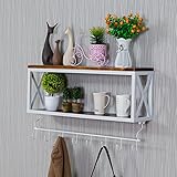 HAIZHEN キッチンウォールシェルフ収納棚コーヒーカップホルダーウォールハンギングブラックホワイト ( 色 : 白 , サイズ さいず : 100*20*45cm )