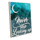 Never Stop Looking Up OnブルーStarry Night Sky : Positive Motivational Positive Uplifting Saying引用壁アート印