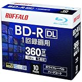 【Amazon.co.jp限定】 バッファロー ブルーレイディスク BD-R DL 1回録画用 50GB 10枚 ケース 片面2層 1-6倍速 【 ディーガ（2016年発売以降） 動作確認済み 】 ホワイトレーベル RO-BR50V-010CW/N