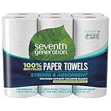 Seventh Generation 100% Recycled Paper Towels, 2 Ply, 140 Sheets, 6 Rolls by Seventh Generation