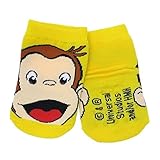 おさるのジョージ ベビーソックス 新生児はじめての靴下 0歳から1歳用 絵本キャラクターグッズ pz-jg08 ジョージアップ