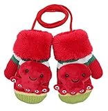 Bevalsa子供用 てぶくろ 手袋 紐付き 防寒ミトン キッズ 子ども スキー そり 雪遊び お散歩 防寒 秋冬 幼稚園 保育園 小学生 あったか